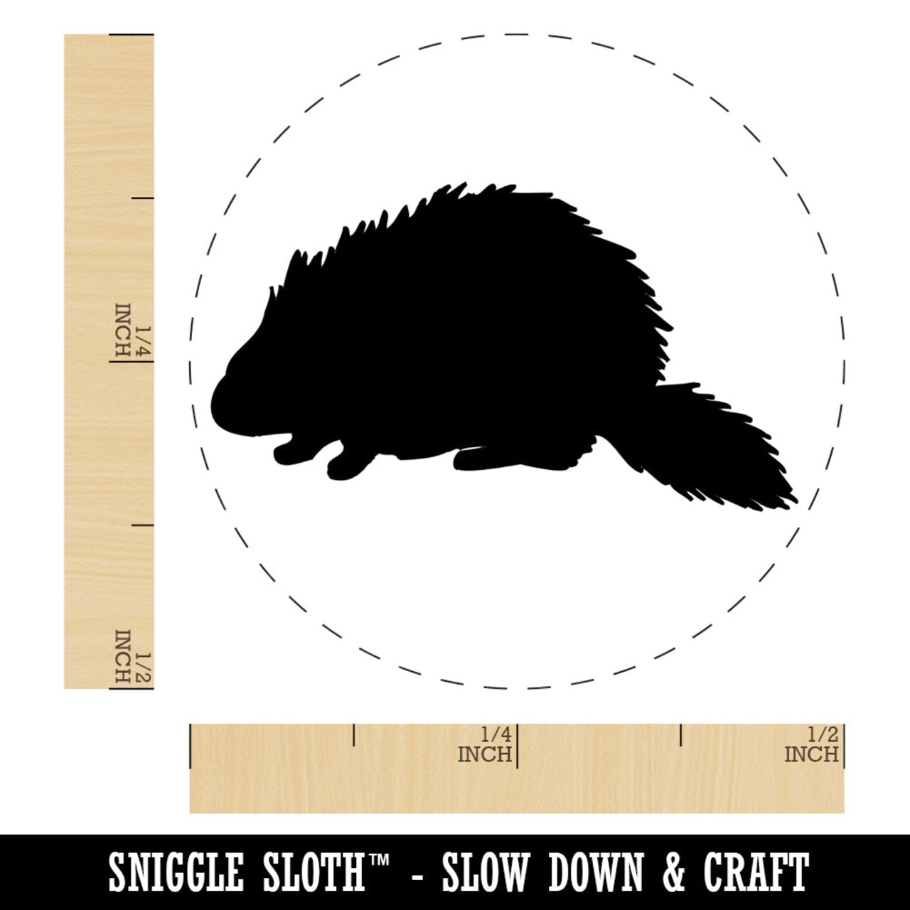 Porcupine Solid Self-Inking Rubber Stamp for Stamping Crafting Planners